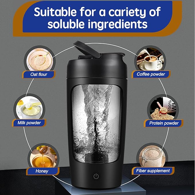 Electric Protein Shaker Bottle with Storage Box,22oz USB Rechargeable Mixer Cup,Made with Tritan, BPA Free, Protein Shakes for Mixer(Pink)