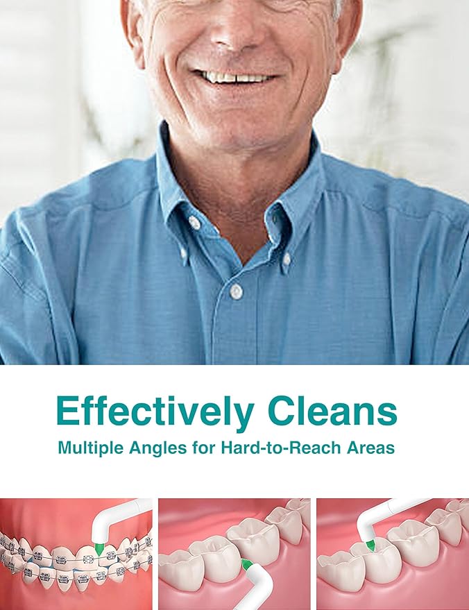 Interdental Cleaning Replacement Toothbrush Heads for Philips Sonicare Click-on System - 2-Pack | Braces Brush Heads with Dupont Bristles | Interproximal & Orthodontic Clean (White, One Size)