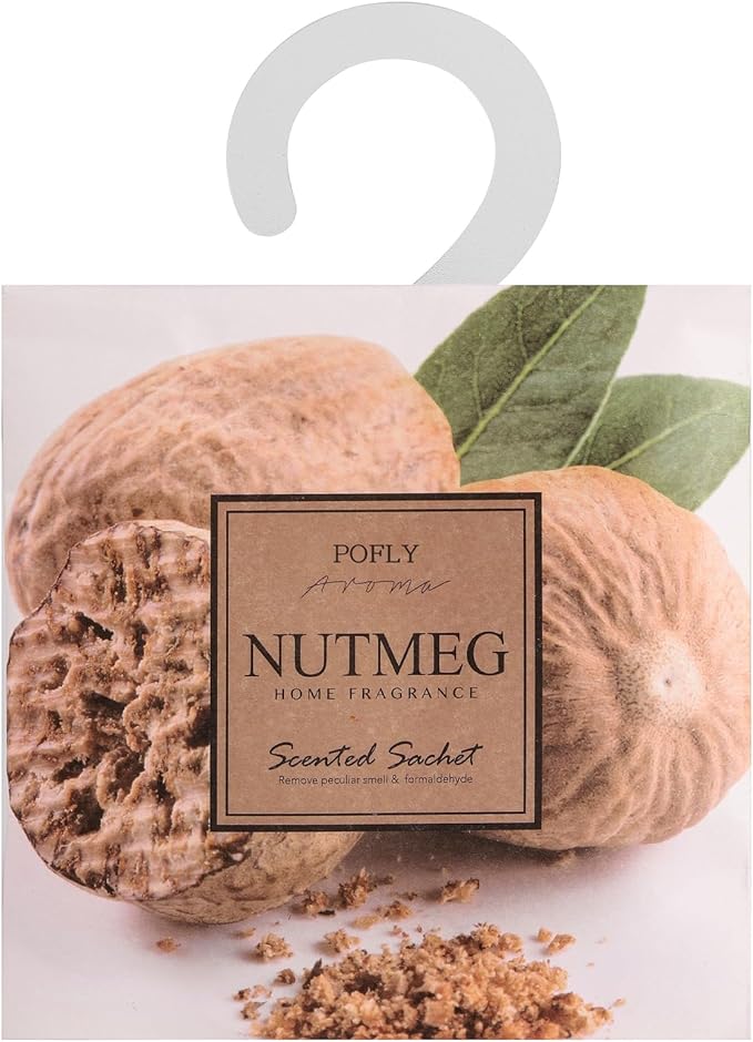 12 Packs Nutmeg Scented Sachets – Long-Lasting Air Freshener & Closet Deodorizer for Drawers, Closets, Cars & Wardrobes