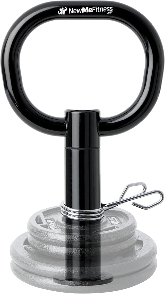 NewMe Fitness Adjustable Kettlebell Handle for Strength Training Kettlebells for Weight Plates - Home or Gym Workout- Ergonomic Design for a Comfortable, Non-Slip Grip