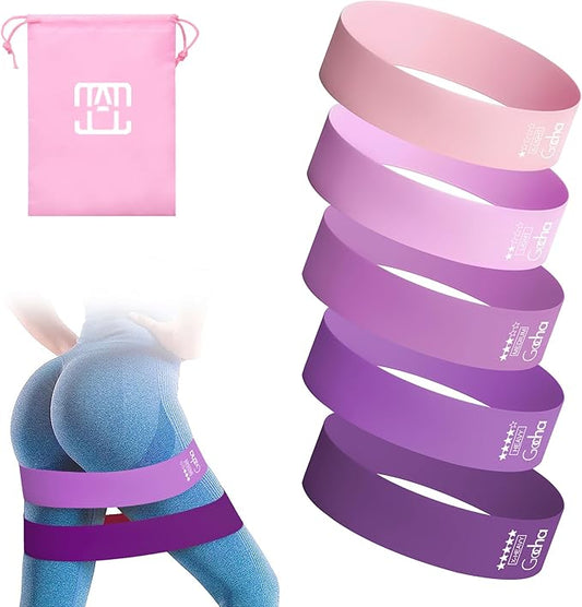GOCHA | Resistance Bands Set (5 Pack) - Premium Natural Latex Loop Bands for Strength Training, Home Workouts, Physical Therapy, Yoga - Exercise Bands with Carry Bag (X-Light to X-Heavy)
