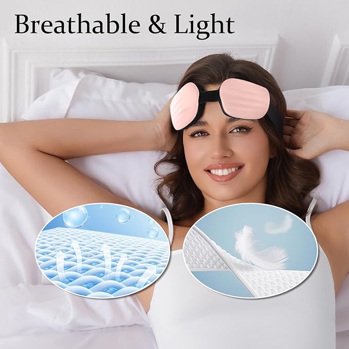 Sleep Mask for Side Sleeper Women Men, Eye Mask for Sleeping Light Blocking, Zero Eye Pressure 3D Sleeping, Pink