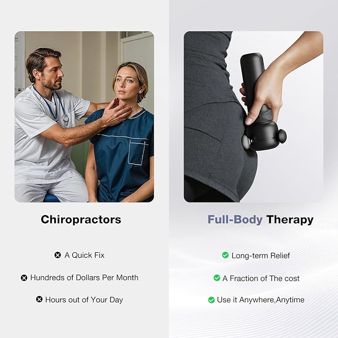 HYAKO SE Muscle Therapy Massage Gun - Deep Tissue Vibration Massager, Non-Invasive Design for Full-Body Care, Pain Relief for Back, Neck, Leg, Shoulder – Gifts for Men and Women (Black)