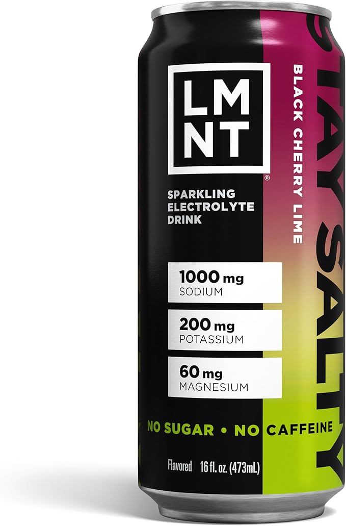 Drink LMNT Sparkling Electrolyte Drink - Black Cherry Lime | 12-Count