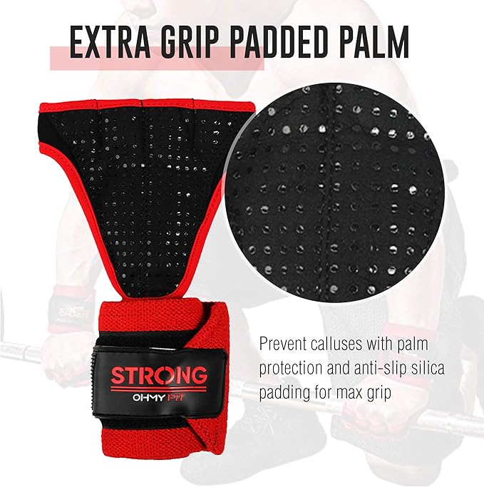 Men's Heavy Duty Wrist Wrap Gloves - Ideal for Workouts, Gym, Deadlifts, and Crossfit with Wrist Palm Protection