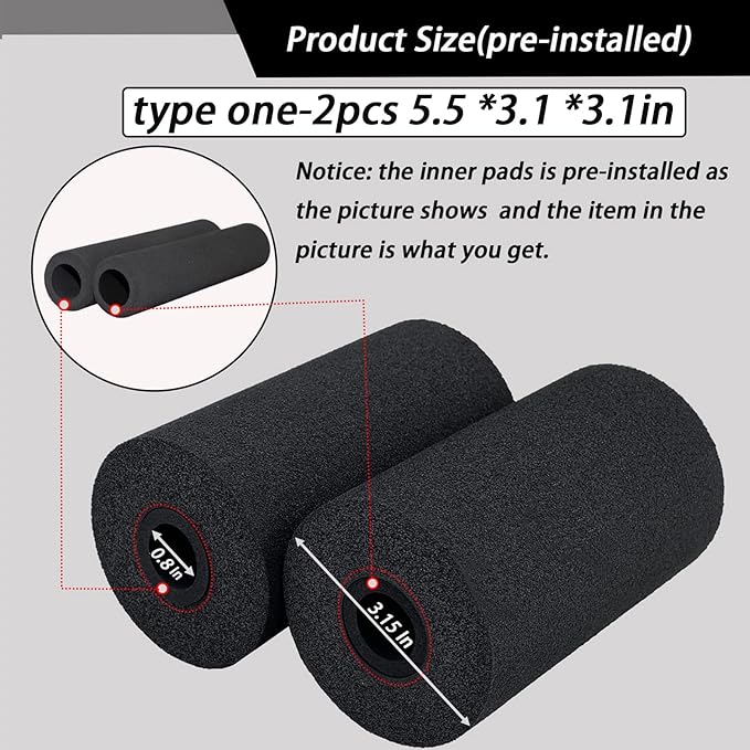 Foot Foam Pads Roller (5.5 * 3.1 * 3.1in), Weight Bench Foam for Inversion Table,Sit Ups,Leg Curl Attachment Extension (Black)