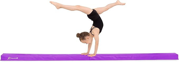 ProsourceFit Gymnastics Balance Beam for Kids, 9ft Long Firm Folding Floor Beam with Non-Slip 4-inch Wide Surface for Safe Gymnastics Practice at Home or Gym