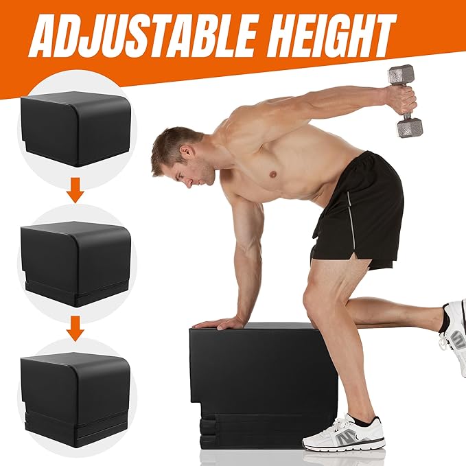 ROYALAY Adjustable Hip Thrust Bench, PU Glute Bench, Core Workout Equipment with Non-Slip Bottom, Hip Thrust Pad for Gym Home and Outside