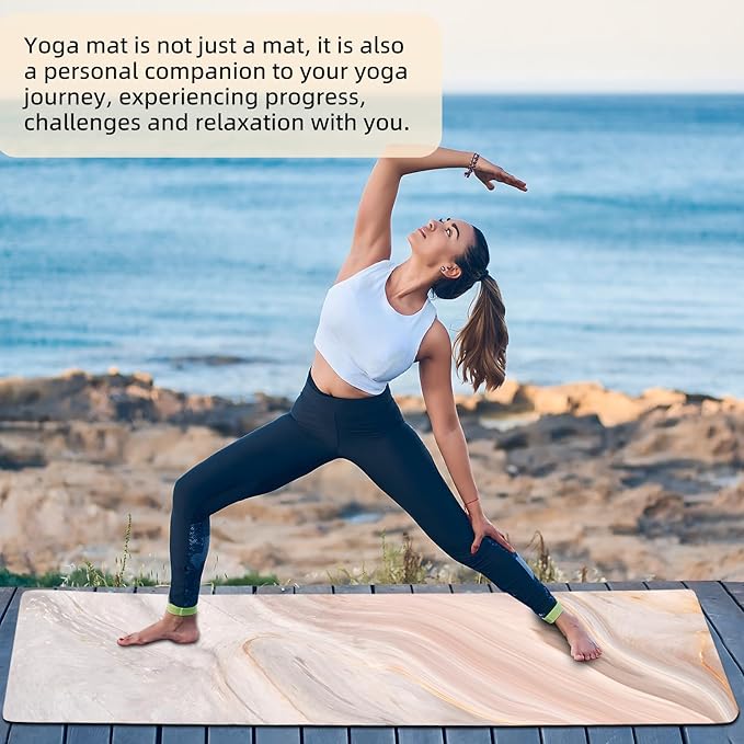 FOLAI Extra Thick Yoga Mat 6mm - Non-Slip Exercise Mat for HIIT, Pilates & Home Workouts & Workout with Free Carry Strap