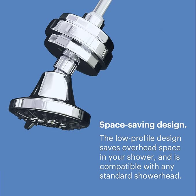 Brondell Shower Filter VivaSpring, Compact Polished Chrome – High Output, 100% High-Purity KDF Filtration, With FF-30 Filter Cartridge, Filtered Shower Water for Healthier Skin & Hair