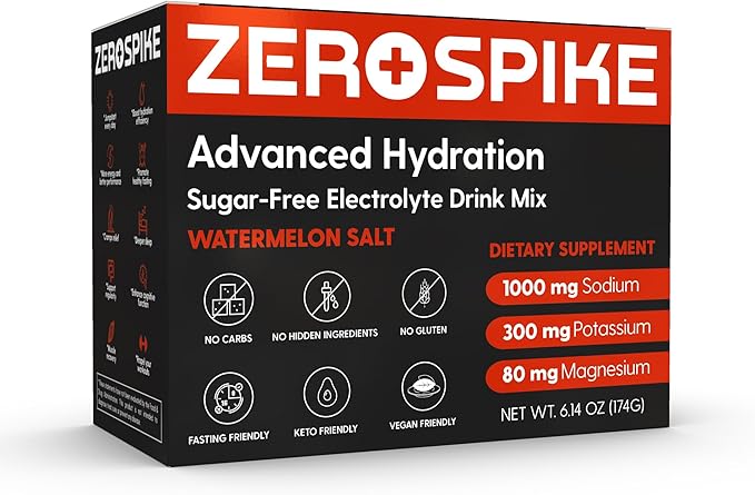 No Sugar Electrolytes Powder Packets | Keto & Fasting Salts Drink Mix | Supplements: The Key Hydration Nutrients Missing from Purified Water | Clean, Watermelon, Calorie Free | 30 Sticks