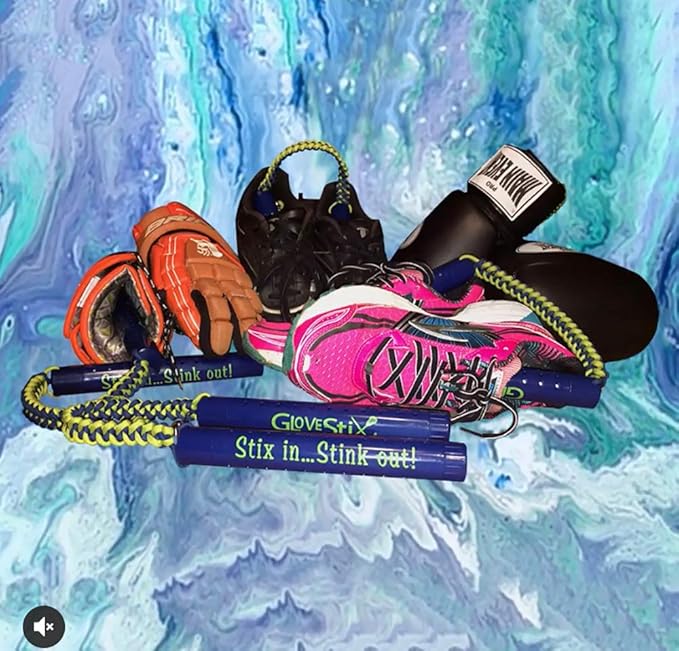 Glovestix Shoe Deodorizer & Odor Eliminator for Hockey & Lacrosse Gloves, Boxing & Soccer Gear, Smelly Gym Bags & Sports Equipment. Non-Toxic Odor Remover. As Seen on Shark Tank (1 Set of Sticks)