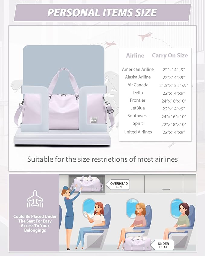 Gym Bag Womens,Travel Duffel Carry on Bag Sport Tote Bag Weekend Overnight Bag