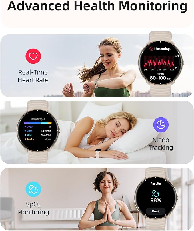 Parsonver Swimming Smart Watch, 5ATM Waterproof for Pool & Open Water, Built-in GPS & Compass, AMOLED Fitness Tracker with 100+ Sports Modes, Heart Rate & Sleep Monitor, AI Swim Analysis, French Grey