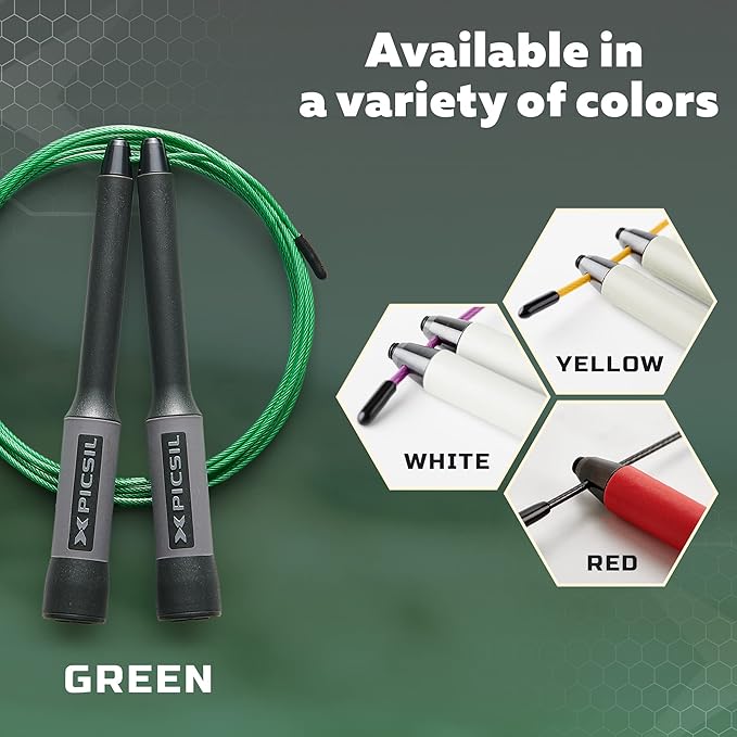 PICSIL - Sphinx Rope | 360° Spin Jump Rope | Dual Bearing System | Fast & Lightweight for Fitness, Cross Training Boxing | Adjustable Cable| Double Rolling |