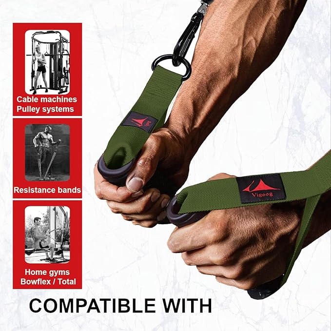 Heavy Duty Exercise Handles, Ultra-Durable Rubber Workout Grip Attachments for Cable Machines, LAT Pulldown, Resistance Bands, Home Gym and Commercial Fitness Equipment