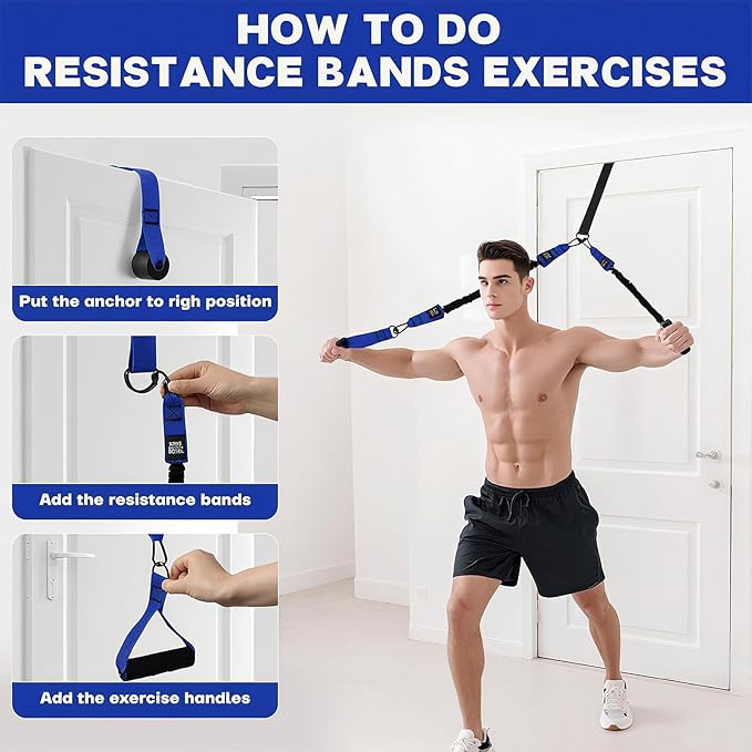 Adjustable Heavy Duty Pull Up Assistance Bands with Fabric Feet and Knee Rest - Pull Up Resistance Bands for Men, Women, and Seniors - Perfect for Dip and Resistance Strength Training Glamflex