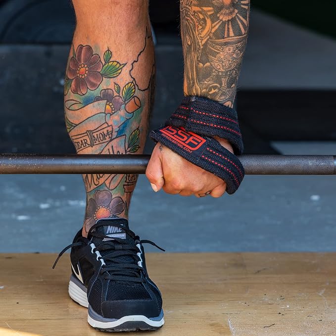 SERIOUS STEEL FITNESS Red Figure 8 Lifting Straps | Deadlift & Strongman Axle Straps - 3 Sizes