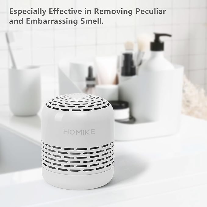 HOMIKE Refrigerator Deodorizer, Odor Eliminator,Last up to 10 Years for Car,Closet,Shoes Cabinet,Fridge and Freezer,Outperforms Baking Soda and Activated Carbon(White)