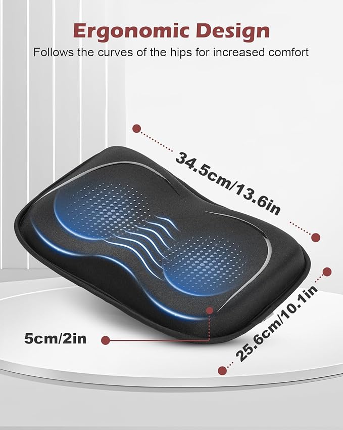 Rowing Machine Seat Cushion for The Concept 2 Rowing Machine with Extra Sports Headband, Memory Foam Row Machine Pad-Compatible with Concept 2 Rower, Recumbent Stationary Bike, Watter Rower