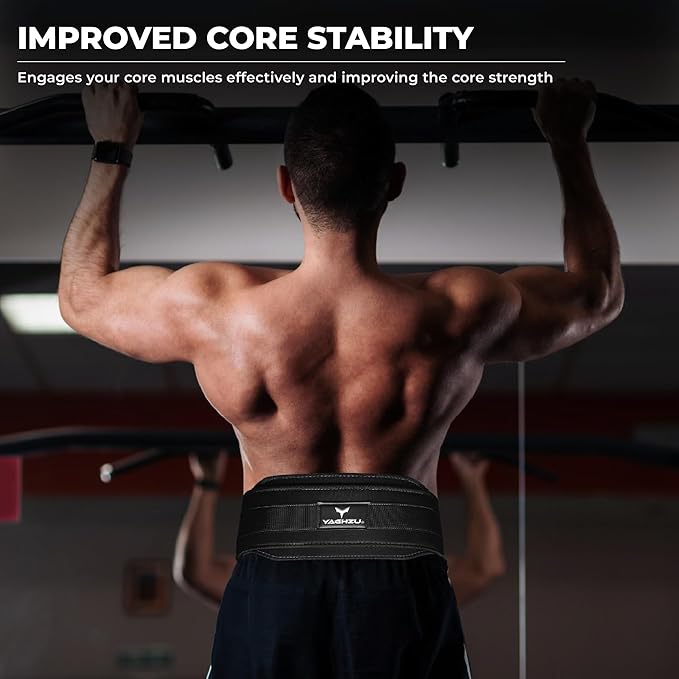 Dip Belt with Chain – Weighted Pull Up Belt, Dip Weight Belt, Weightlifting Belt for Pullups, Squats, and Dips, Belt Squat Attachment Ideal Weight Belt for Pullups, Weightlifting, and Gym Workouts (Black)