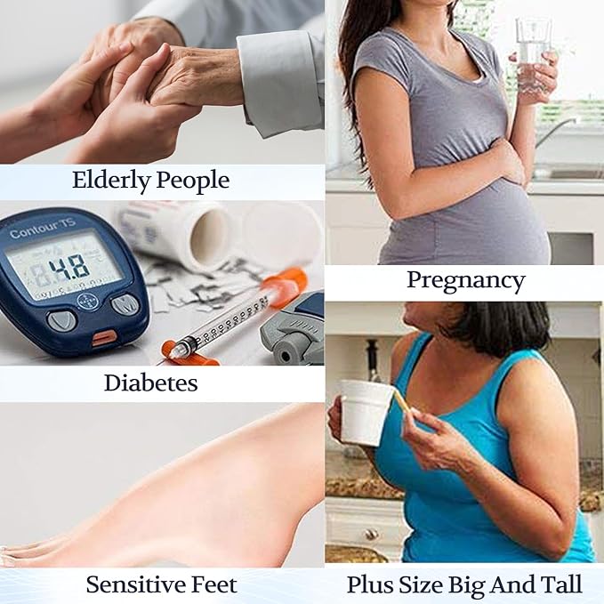 +MD Diabetic Socks for Men Women 6 Pairs,Non-Binding Top Extra Wide Ankle/Crew Socks, for Edema Circulator 9-11 10-13 13-15