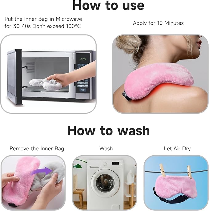 Umisleep Lavender Eye Mask, 0.45 lb Aromatherapy Weighted Eye Mask for Dry Eyes, Sleep Mask for Men Women, Hot Therapy Eye Cover for Compression Pain Relief, Eye Pillow for Puffy Eyes, Sinus Pain-Pink