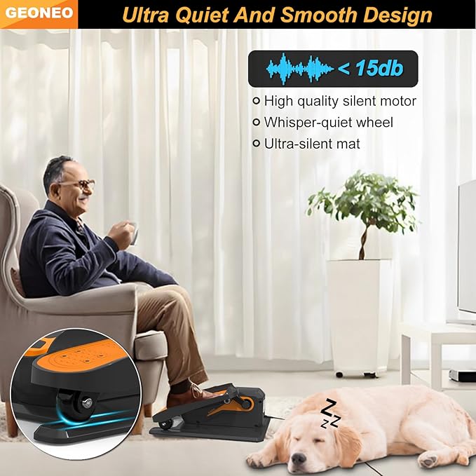 Under Desk Elliptical Machine, Electric Ellipse Leg Exerciser for Senior, Quiet and Compact Electric Seated Pedal for Home with Display Monitor, Remote Control and 12 Adjustable Speeds