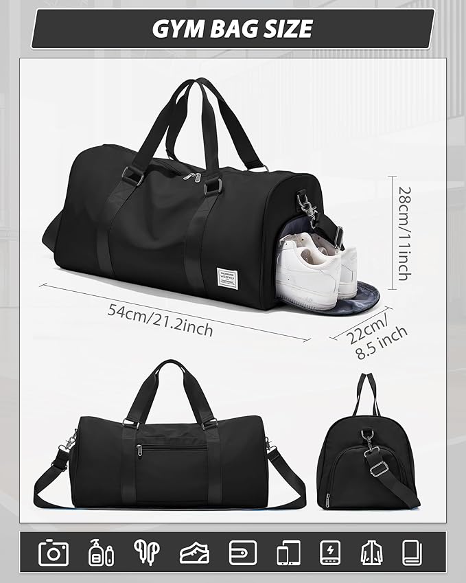 Gym Bag Womens,Travel Duffel Carry on Bag Sport Tote Bag Weekend Overnight Bag