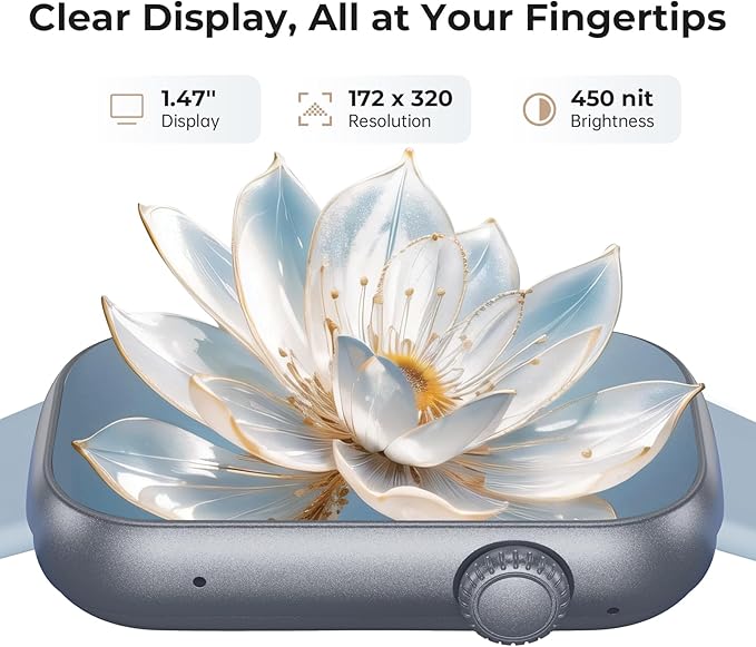 Fitness Tracker for Men Women, 24/7 Heart Rate, SpO2 and Sleep Monitor Health Watch, Calorie Step Counter Fitness Watch IP68 Waterproof Smart Watch for Android and iOS, Light Blue