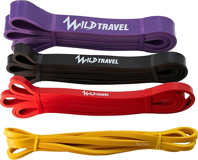 Wild Travel Chile- 4-Pack Resistance Bands Kit – Pull-Up Assist Bands for Crossfit, Gym, and Home Workouts