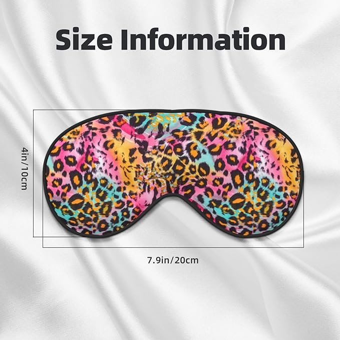 Sleep Eye Mask Pink Blue Leopard Sleep Mask for Women Men Comfortable Eye Mask with Adjustable Strap Soft Eye Cover Blindfold for Travel Yoga Nap Shift Work