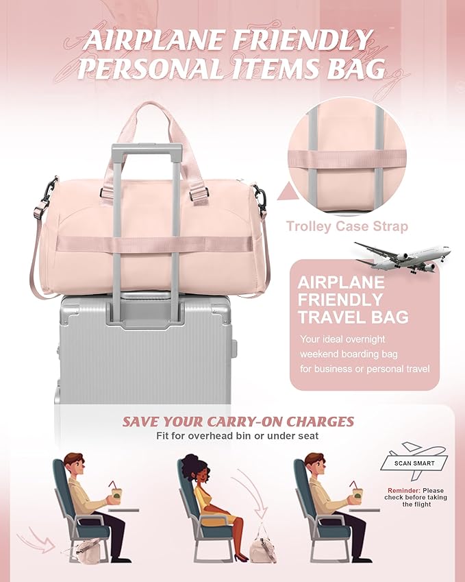 Gym Bag Womens,Travel Duffel Carry on Bag Sport Tote Bag Weekend Overnight Bag