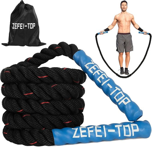 Jump Rope, 3.75 LB/2.65 LB Weighted Jump Rope for Fitness, Heavy Skipping Rope for Home Gym Workout, Weight Loss, Strength Training, Total Body Exercise Equipment