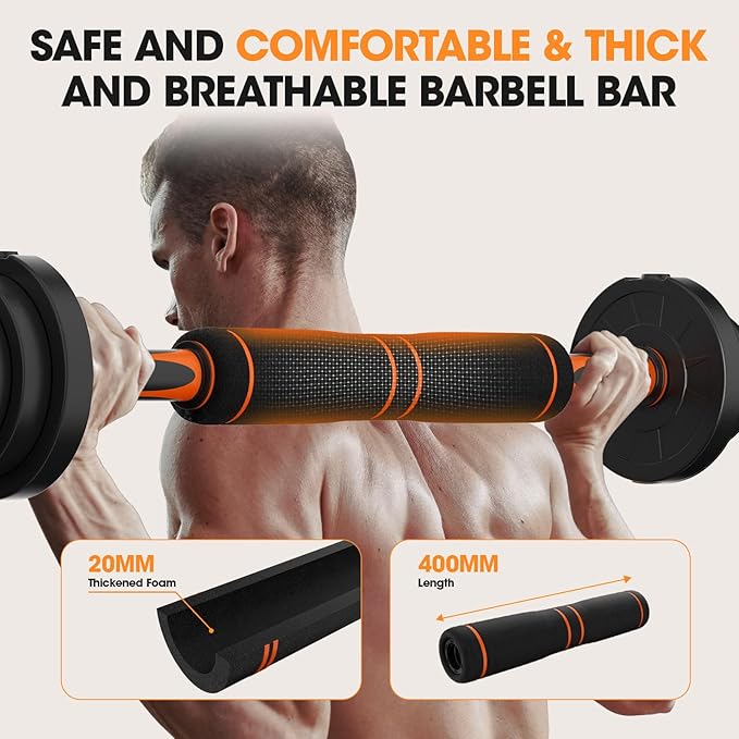 Adjustable Dumbbell Set 20LBS/50LBS/70LBS/90LBS Free Weights Dumbbells,4 in1 Weight Set,Dumbbell, Barbell, Kettlebell, Push-up, Home Gym Fitness Workout Equipment for Men Women