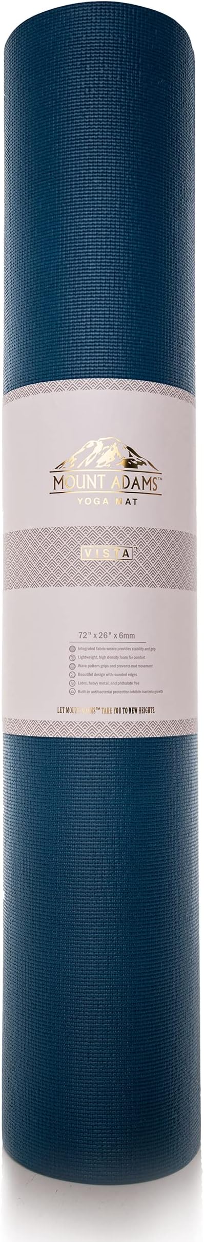 Vista Wide 6mm Yoga Mat by Mount Adams - The New Standard in Professional Yoga Mats - Dense, Slip Resistant Exercise Mat - Wholesale Studio Brand Now Available to the Public, 72" x 26"