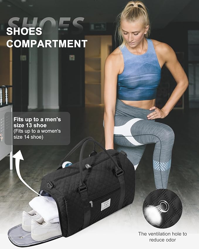 Gym Bag Womens,Travel Duffel Carry on Bag Sport Tote Bag Weekend Overnight Bag
