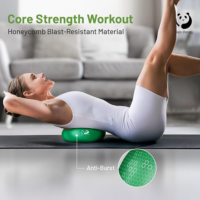 Slim Panda Pilates Ball, 9 Inch Small Exercise Ball, Anti Burst Mini Yoga Ball for Stability, Workout, Barre, Core Strength, Physical Therapy, Balance, Stretching
