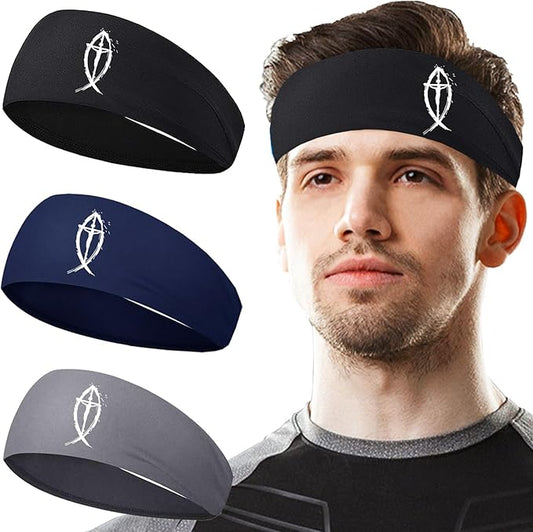 3pcs Sports Sweat Bands Headbands Men Head Sweat Band Headbands for Men Skull Sweatbands Mens Women