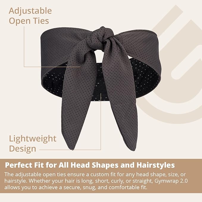 2.0 by Gymwrap - Sweat-Wicking Workout Headband for Women & Men - Adjustable Headband for Sports, Running & Outdoors