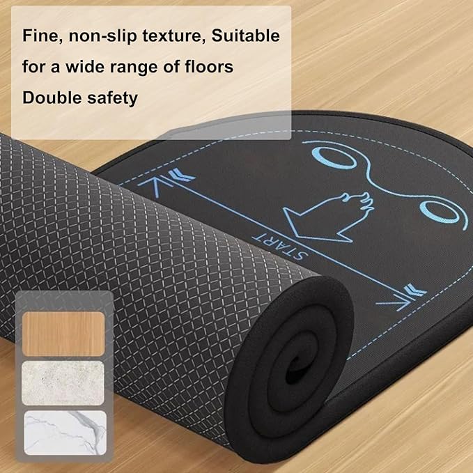 Exercise Equipment Mat for Ab Roller Wheel, Non-Slip Exercise Mat Extra Long Sound Insulation Knee Mat The Joints Protect For Abdominal Yoga Floor Workouts