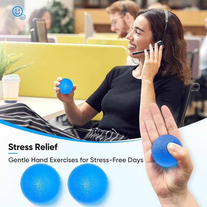 FitBeast Stress Balls for Adults, Hand Exercise Balls 6 Pack, Stress Relief & Grip Strength Trainer, Squishy Balls & Squeeze Balls for Arthritis, Carpal Tunnel, Hand Therapy with 3 Resistance Levels