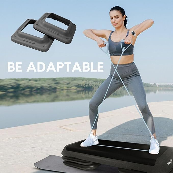 Yes4All 16"x16" Extra Adjustable Risers for Aerobic Exercise Workout Step Platform (Pair) - Not Included Aerobic Step Platform