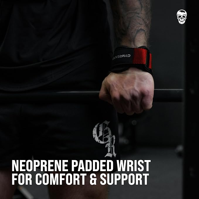 Gymreapers Weight Lifting Grips (Pair) for Heavy Powerlifting, Deadlifts, Rows, Pull Ups, with Neoprene Padded Wrist Wraps Support and Strong Rubber Gloves or Straps for Bodybuilding