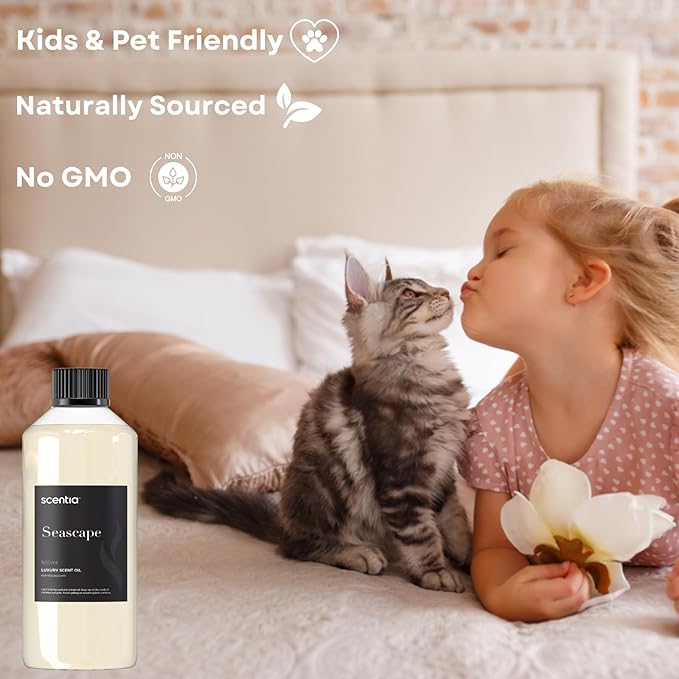 Scentia Hotel Diffuser Oil Inspired by 5-Star Hotel Scent - 500 ml 16.9 fl oz - Fragrance Oil Blend Botanical Jasmine & Marine Notes for Aromatherapy Diffusers - Escapade, Mothers Day Gift