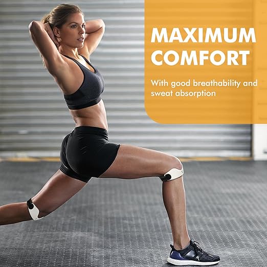 Silicone Patellar Tendon Support Strap 2-Pack, Knee Brace for Women & Men, Adjustable Non-Slip Patella Band Support for Running Basketball (White)