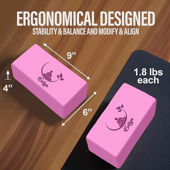 Personalized Yoga Blocks 2 Pack with Custom Design, Yoga Blocks for Women, Exercise blocks Yoga Blocks Soft Non-Slip for Pilates, Meditation, Custom Yoga Accessories
