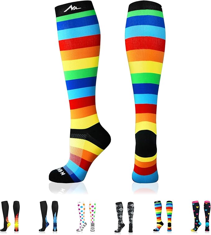 NEWZILL Medical Compression Socks for Women & Men Circulation 20-30 mmHg, Best Support for Running Athletic Cycling Nursing Travel Work and Fitness