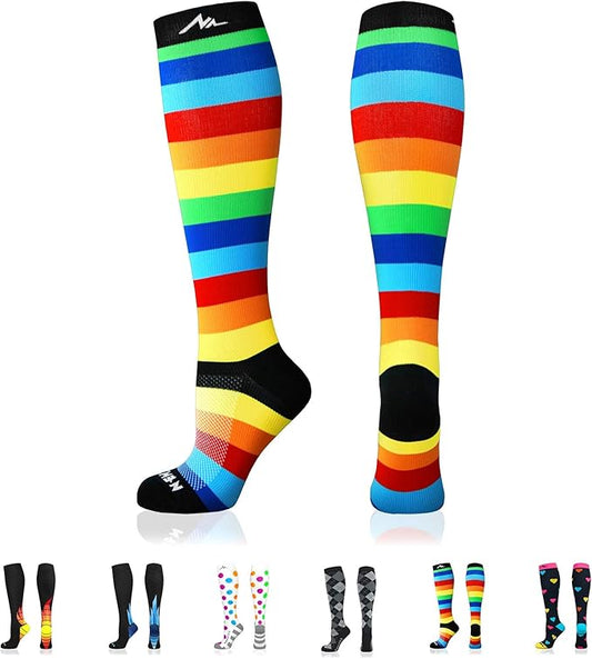 NEWZILL Medical Compression Socks for Women & Men Circulation 20-30 mmHg, Best Support for Running Athletic Cycling Nursing Travel Work and Fitness