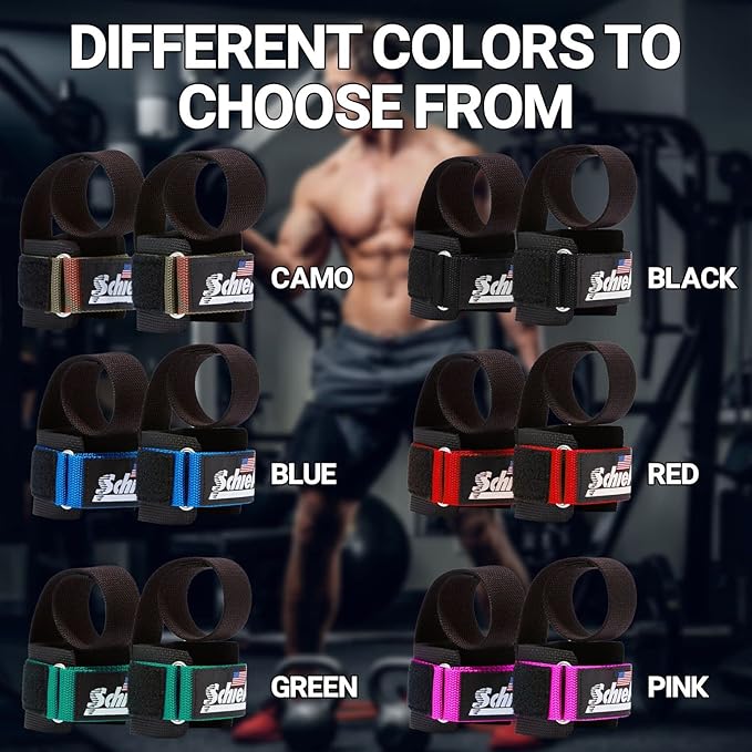 Schiek Sports 1000-PLS Deluxe Power Lifting Wrist Straps - Weight Lifting Wrist Wraps